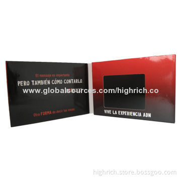 LCD Video Business Card, 128MB to 2GB Memory Size, Customized Designs Welcomed
